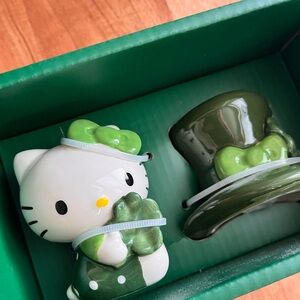 Hello Kitty St. Patrick's Day Salt & Pepper Shaker Set by Blue Sky Clayworks ☘️